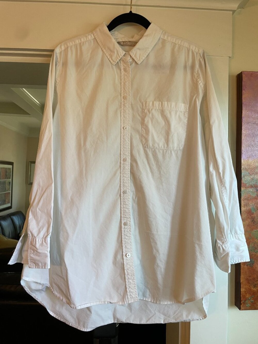 Athleta White Tunic Long-Sleeve Button Up - XL